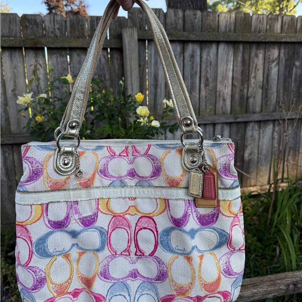 Coach Poppy Signature C Zip Tote